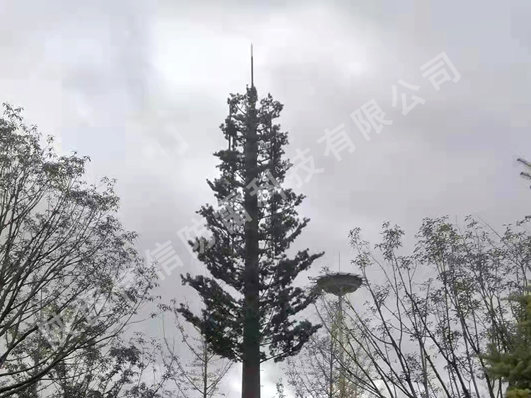 咸陽(yáng)某景區(qū)仿生樹避雷塔安裝施工二